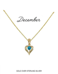 Heart Birthstone Necklace December