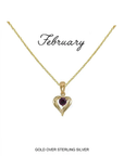 Heart Birthstone Necklace February