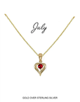 Heart Birthstone Necklace July