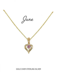 Heart Birthstone Necklace June