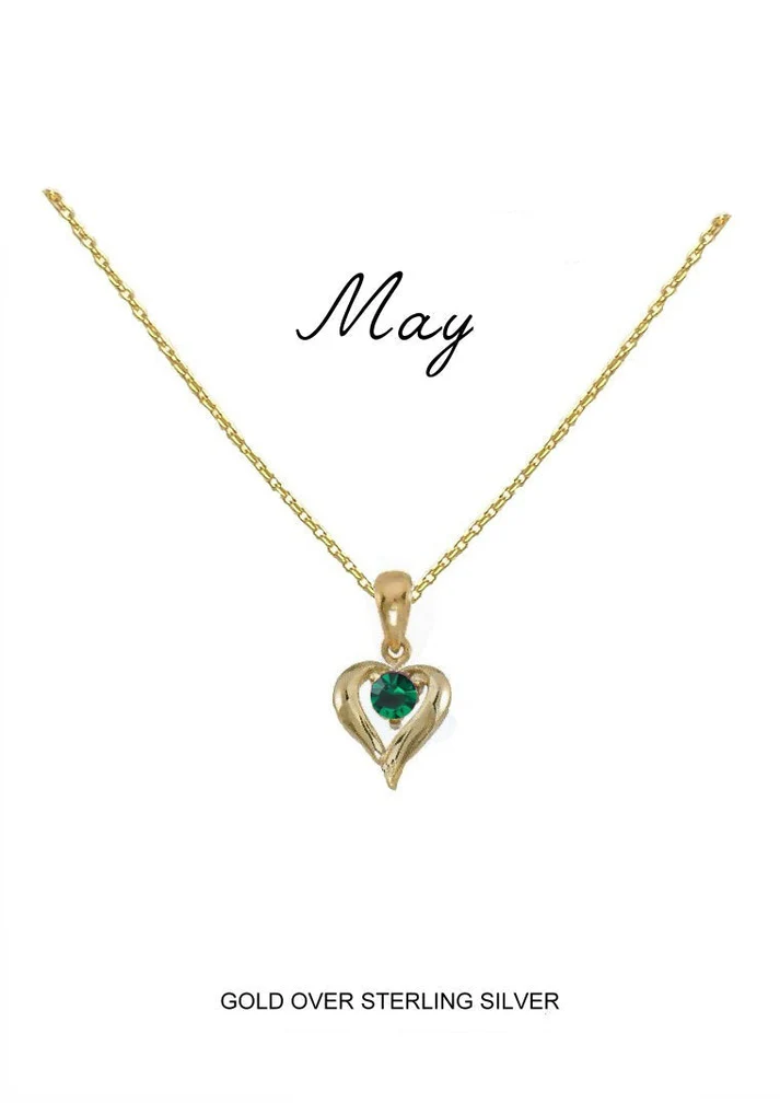 Heart Birthstone Necklace May