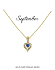 Heart Birthstone Necklace September