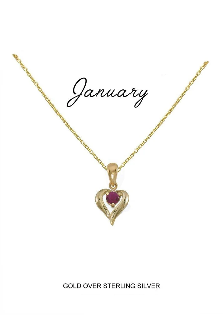 Heart Birthstone Necklace