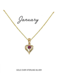 Heart Birthstone Necklace