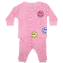 Load image into Gallery viewer, Pink Drip Smilies Thermal Shirt &amp; Pan NB