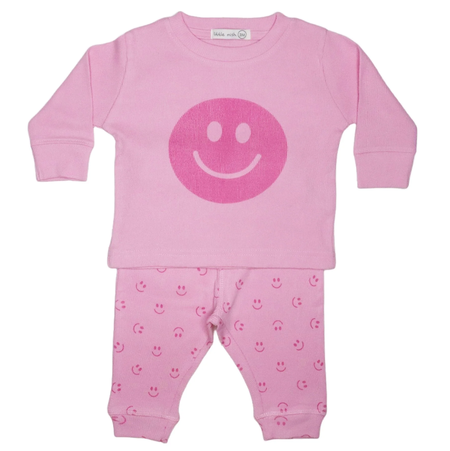 Pink Smiles Long Sleeve &amp; Pants Set NB