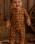 2-Way Zip Romper, Rusty Horseshoe