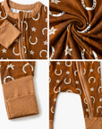 2-Way Zip Romper, Rusty Horseshoe