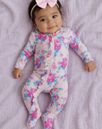 2-Way Zip Ruffle Footie, Garden Secrets