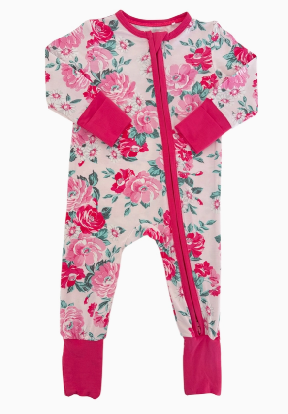 2-Way Zip Romper, Pink Splendor