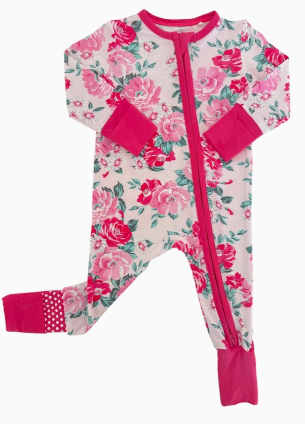 2-Way Zip Romper, Pink Splendor