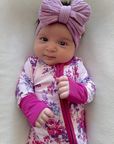 2-Way Zip Romper, Violet Rose