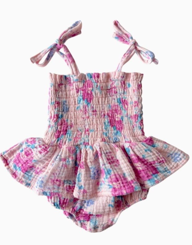 Smocked Bubble w/ Skirt, Garden Secrets