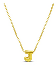 Bubble Letter Necklace - J Silver