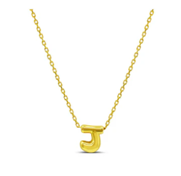Bubble Letter Necklace - J