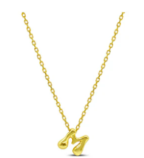 Bubble Letter Necklace - M Gold