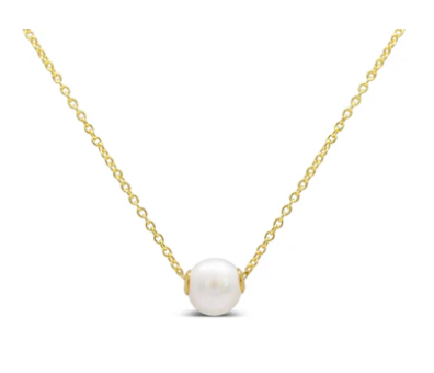 Wisdom Slider Pearl Necklace Gold