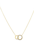 Dainty Double Circle Necklace Gold