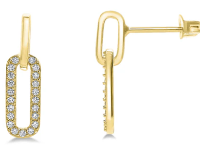 Elongated Drop Link Post Earring