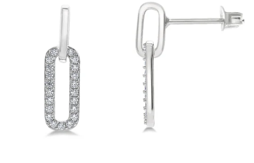 Elongated Drop Link Post Earring