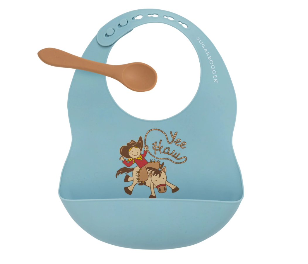Fresh &amp; Messy Bib + Spoon Set - Yeehaw
