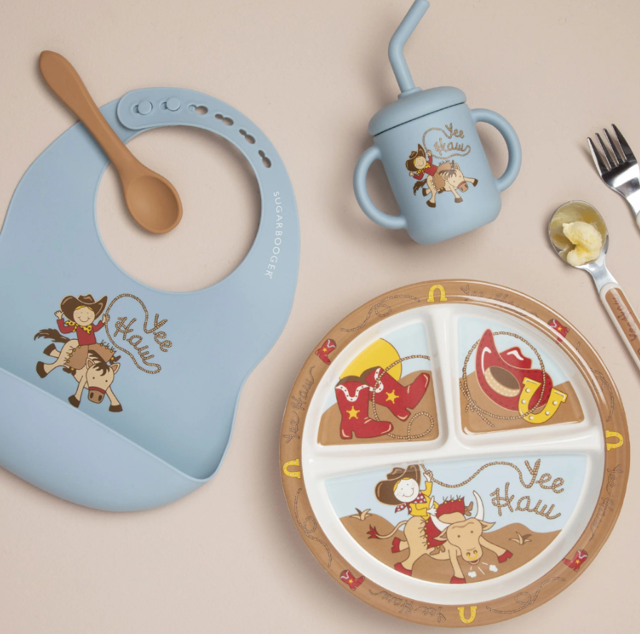 Fresh &amp; Messy Bib + Spoon Set - Yeehaw