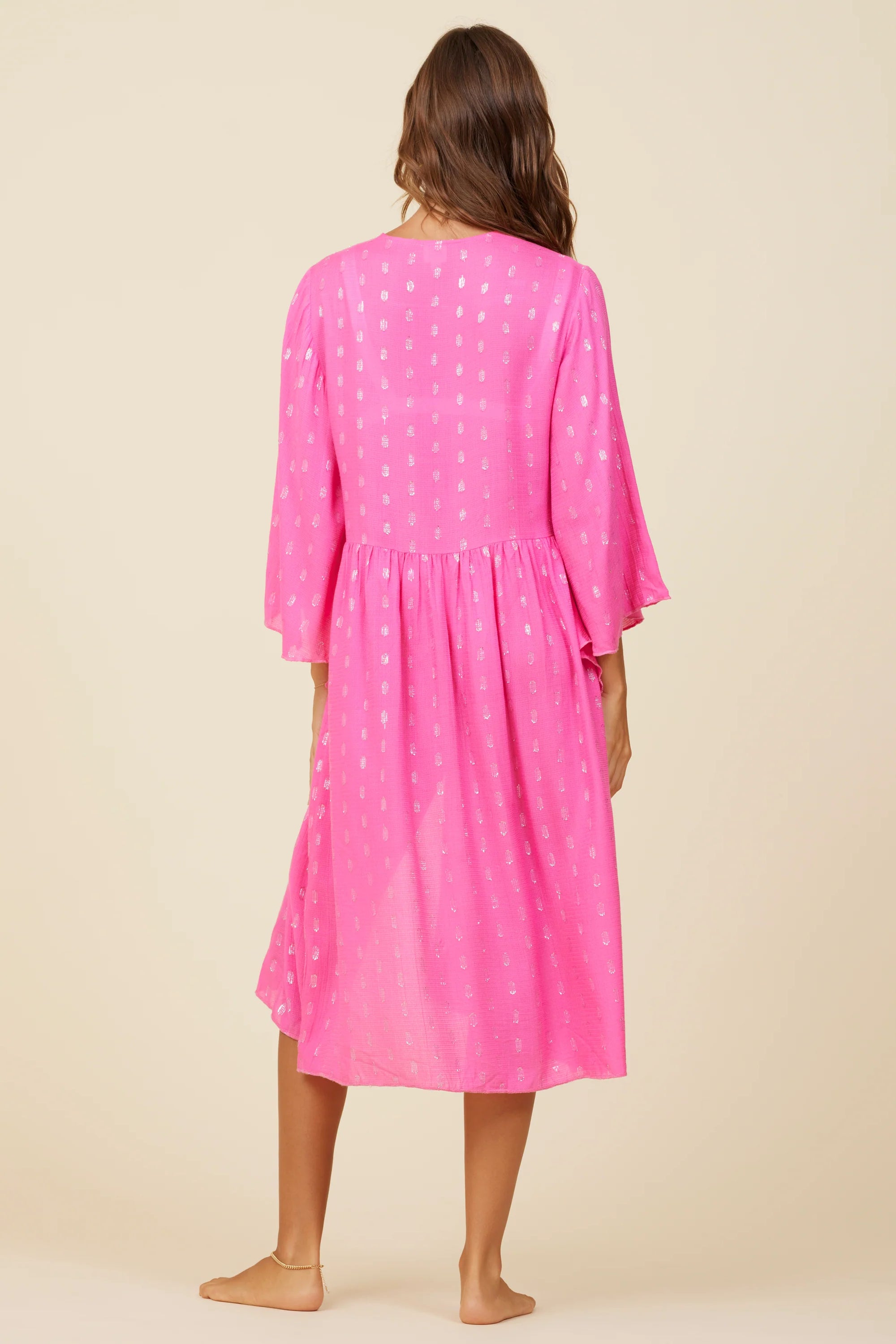 Clipped Metallic Kimono