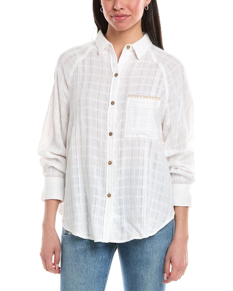 White/Tan Shirt/Whipstitch Pocket