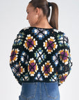 Patch Crochet Sweater Cardigan