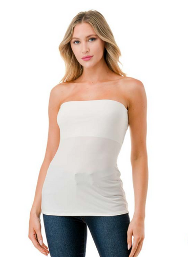 White Fitted Tube Top
