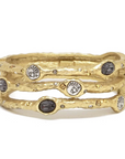 Gold Capri 3 Row Coin & Crystal Bangle