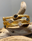Gold Capri 3 Row Coin & Crystal Bangle