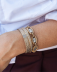 Gold Egy Crystal Line Bangle