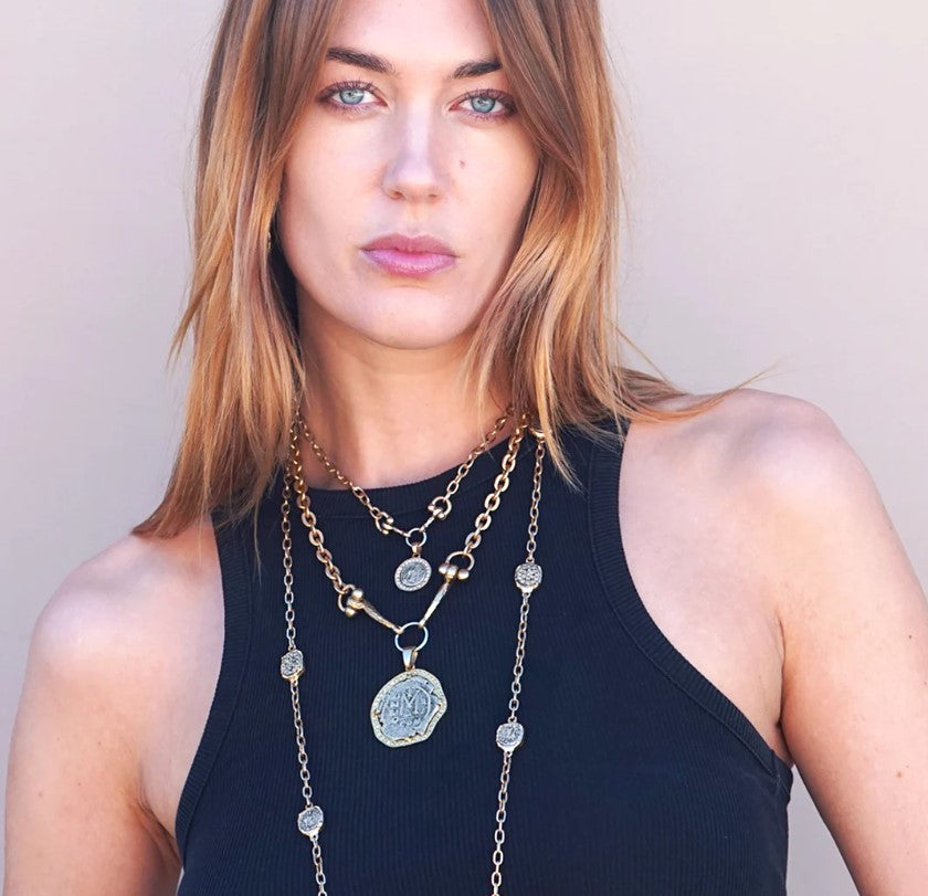 Gold Molat Coin Pendant Necklace