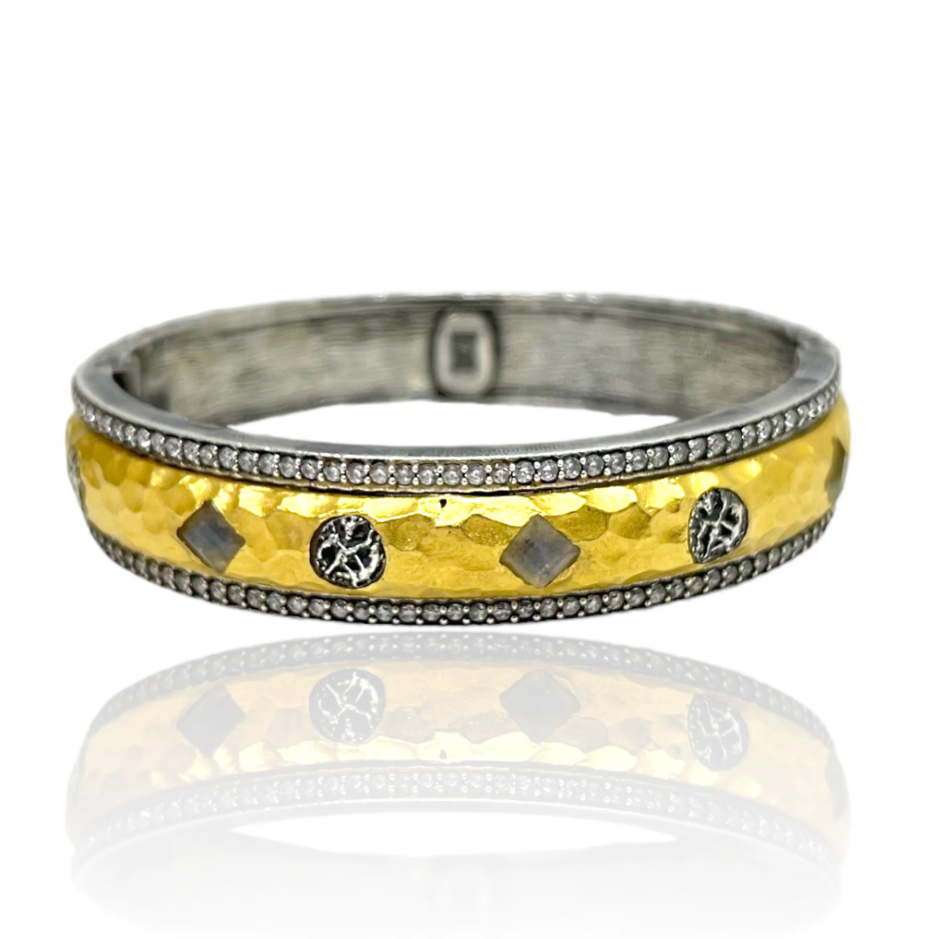 Vintage Labradorite Mota Coin Bangle