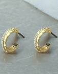 Gold Mini Crystal Thin Hoops