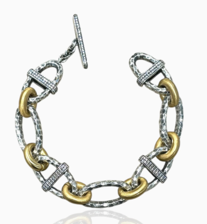 Vintage Silver Two Tone Pave Ravelle