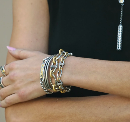 Vintage Silver Two Tone Pave Ravelle