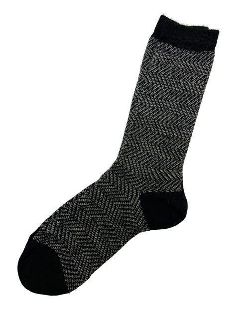 Zoey Chevron Alpaca Socks - Black