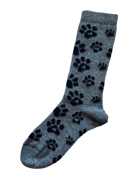 Dog Paw Alpaca Socks - Denim