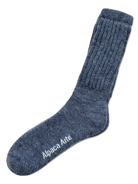 Solid Ribbed Alpaca Sock - Denim