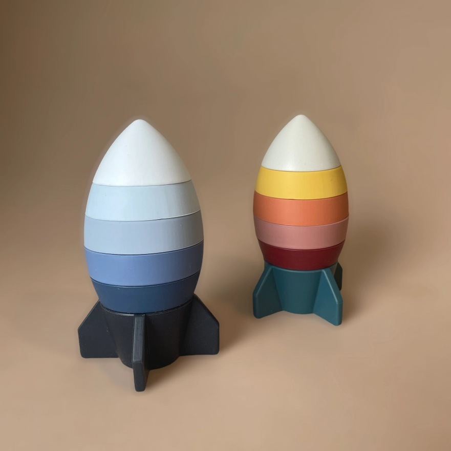 Rocket Ship Stacker - Blue