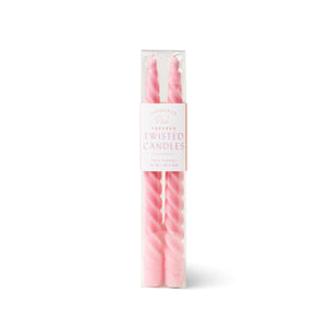 10" Twisted Taper Candles - Pink