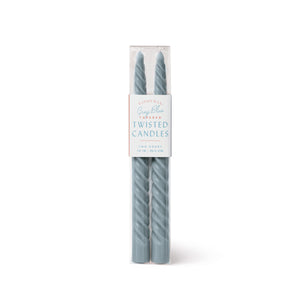10" Twisted Taper Candles - Grey