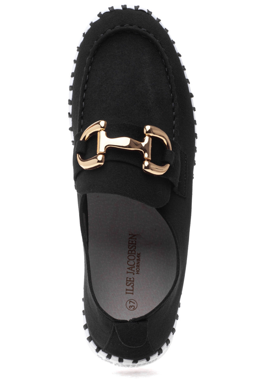 Tulip Buckle Flat - Black