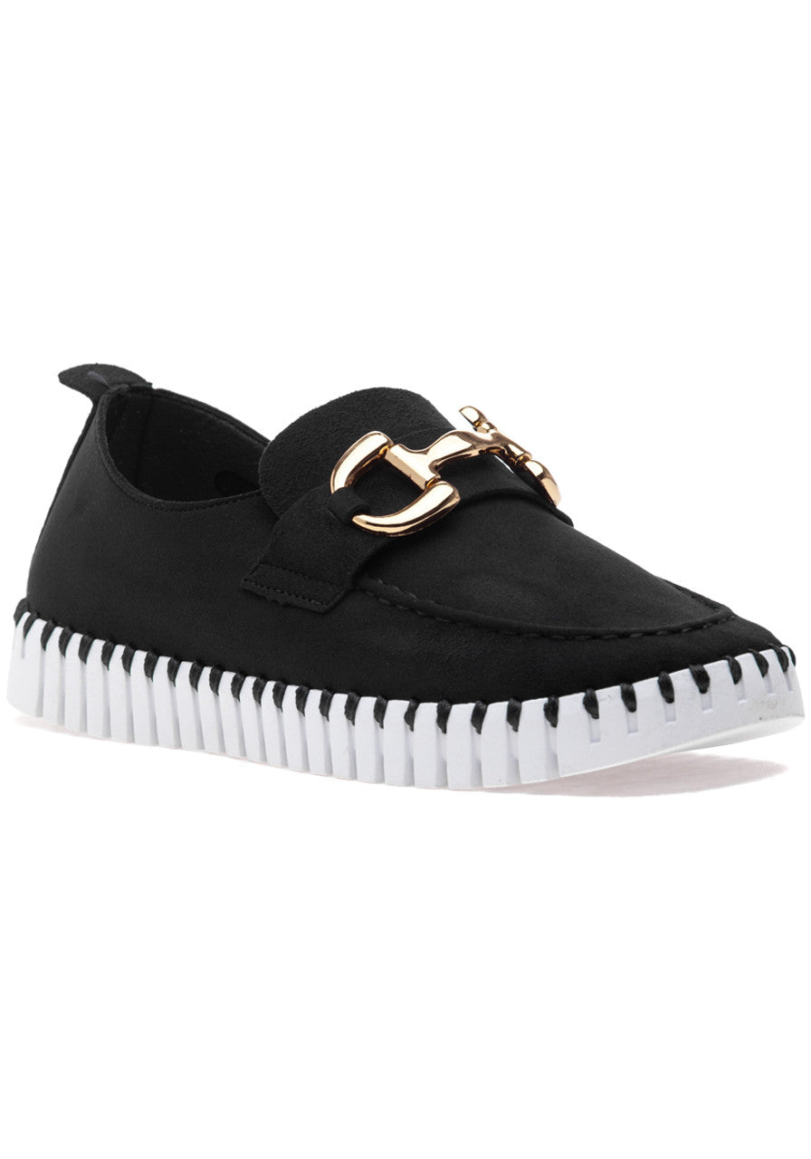 Tulip Buckle Flat - Black