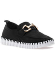 Tulip Buckle Flat - Black