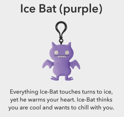 Uglydoll Backpack Clip - Ice Bat Purple