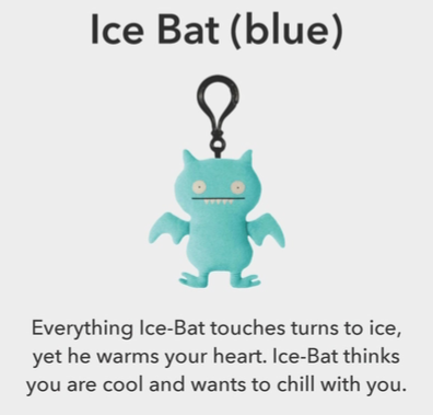Uglydoll Backpack Clip - Ice Bat Blue