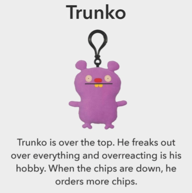 Uglydoll Backpack Clip - Trunko